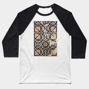 Geometric Design in Black and Blue Baseball T-Shirt